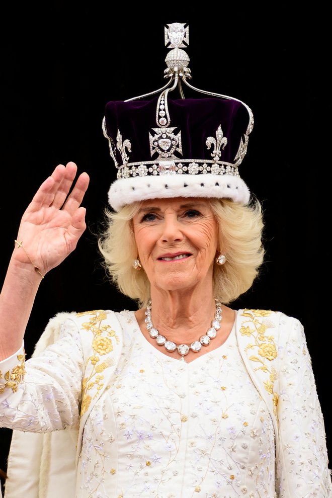 Diamantna ogrlica, ki jo je za kronanje nosila Camilla, ima bogato zgodovino. Foto: Leon Neal/Pool via REUTERS