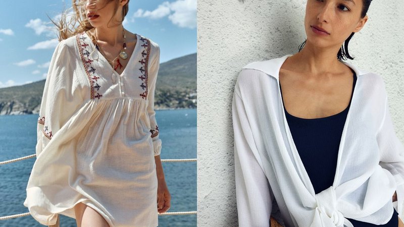 Fotografija: Oblekice, tunike in dolge srajce so nujni kosi dopustniških videzov, ki hitro postanejo najbolj ljubi. Foto: Zara in H&M