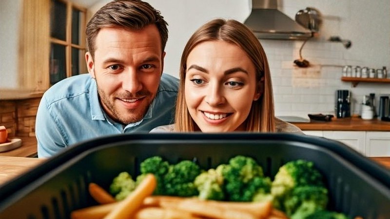 Fotografija: Preden iz kuhinje vržete pečico ali štedilnik, se prepričajte, kako zdravi so pravzaprav cvrtniki na vroči zrak. Foto: Shutterstock AI