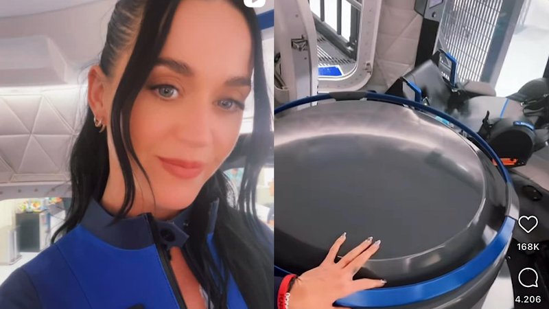 Fotografija: Katy Perry v pripravah na vesoljsko odpravo. Foto: posnetek zaslona